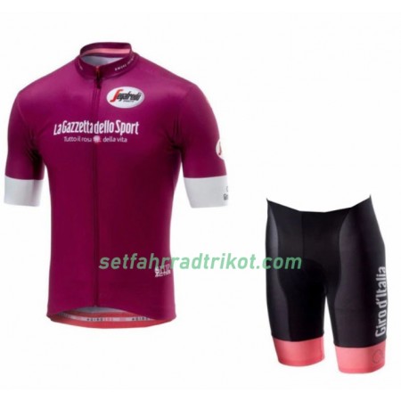 Set Zyklamrotes Fahrradtrikot + Radhose Kurze 2018 Giro d'Italia
